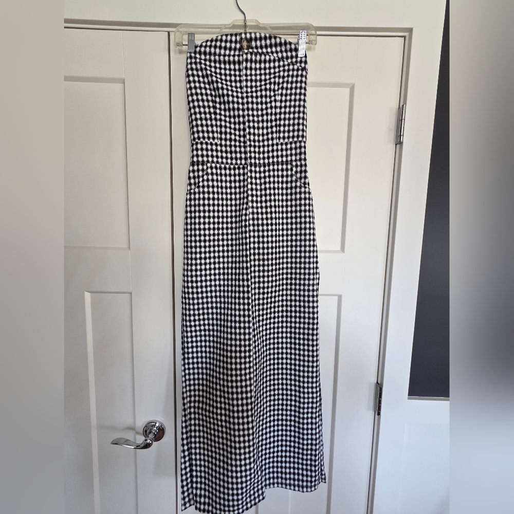 Chic Black and White Gingham Jumpsuit